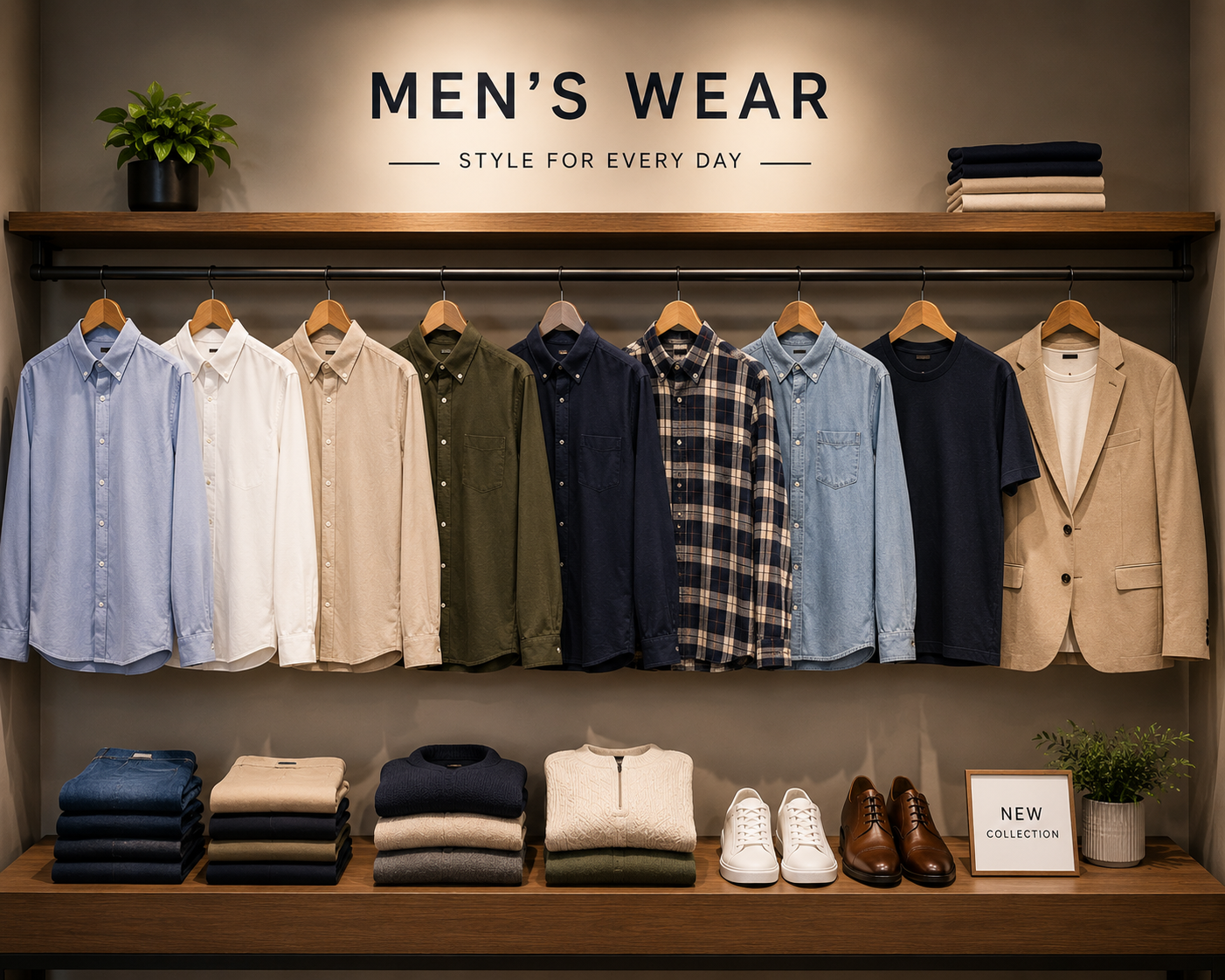 Men's clothing and footwear
